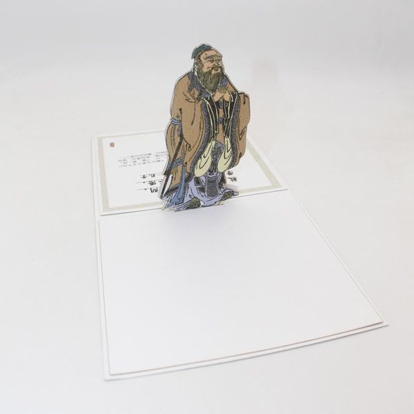 

3d laser cut handmade ancient chinese educators confucius paper invitation greeting card postcard teachers' day creative gift bbyhdp
