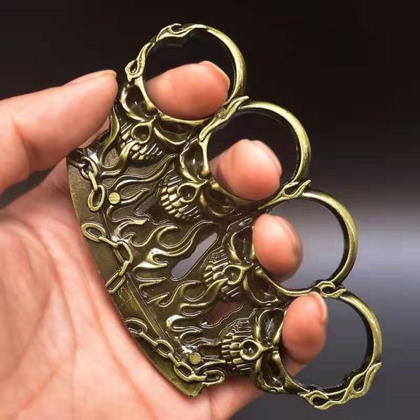 

copper knuckles alloy ghost fire iron four-fingered tiger fist ring hand buckle legal self-defense martial arts iron fist ring hand 555