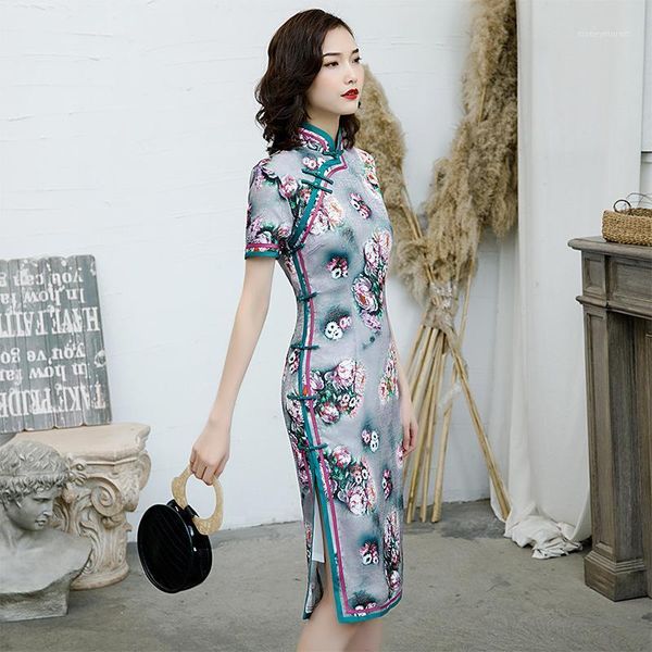 

ethnic clothing spring rayon short chinese traditional women qipao vintage oriental female cheongsam novelty formal dress  - 4xl1, Red