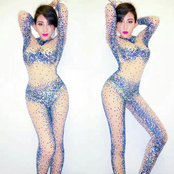 

new arrival female singer stage costume women jumpsuit dance wear dj ds jazz show performances dance outfit party bodysuit1, Black;red