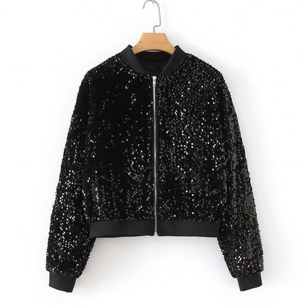

women's jackets europe and america 2021 spring autumn coat zipper solid color casual jacket outerwear fashion baseball uniform, Black;brown