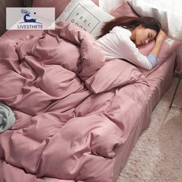

bedding sets liv-esthete pink girl set classic home decor japaness style duvet cover flat sheet fitted bed linen bedclothes