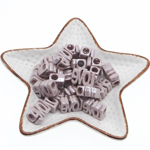 

chongai 50 шт. акриловые любовные привесы алфавит бусины большие отверстие ручной работы украшения аксессуары для ювелирных изделий изготовл