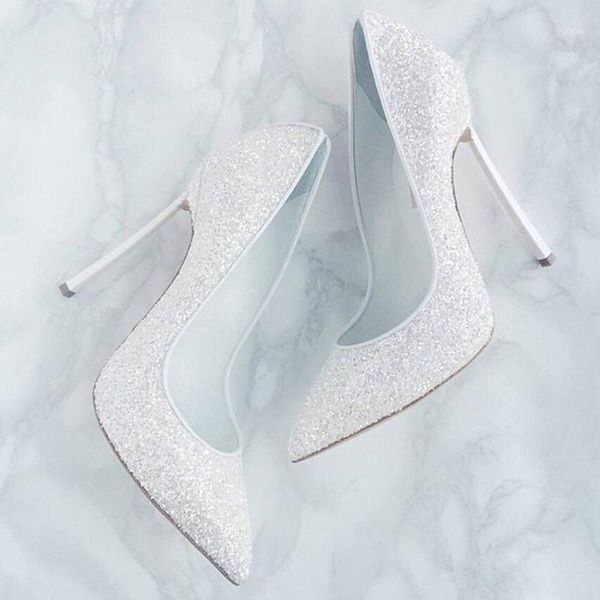 

bridal wedding shoes 2020 new crystal sequins pointed stilettos shallow mouth large size custom women's single shoes1, Black