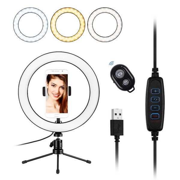 

10inch dimmable ringlight led selfie ring light usb camera phone studio ring lamp with tripods for makeup video live pgraphy