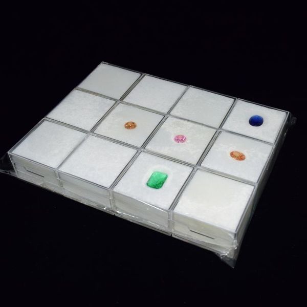 

clear plastic gem box gemstone packaging box pendnt holder earring organizer jewelry gift case pendant display showcase, Pink;blue
