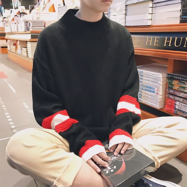 

2021 new estilo retro japons impresso camisola tripulao pescoo coreano tendncia casal masculino branco solto roupas frete nova syii, White;black