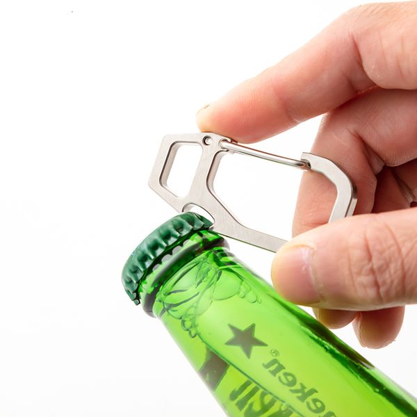 

keychain bottle multifunctional with titanium opener alloy, Silver