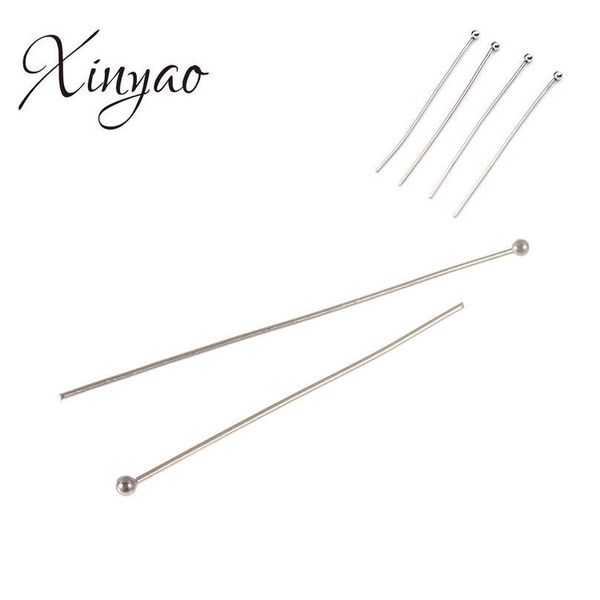 

xinyao 50pcs/lot 0.7x40 50mm silver tone stainless steel ball pins metal head pins for diy jewelry making findings jllywq