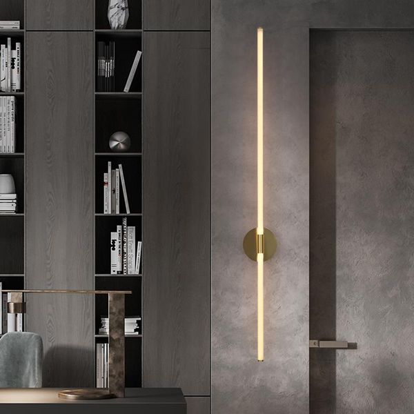 

360 glow l67/88/110/130cm modern led wall lights for bedroom study room gold plated sconce decoration wall lamp ing