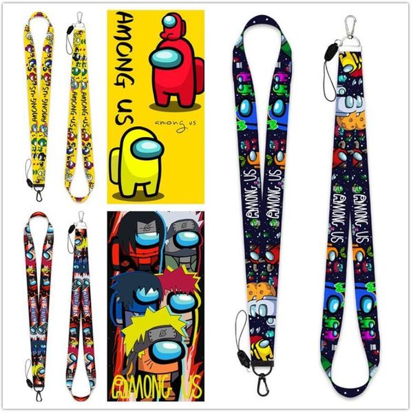 

among us game keychain straps rope cell phone neck strap lanyard for id card key chain diy lanyards hanging rope party gift fy2406