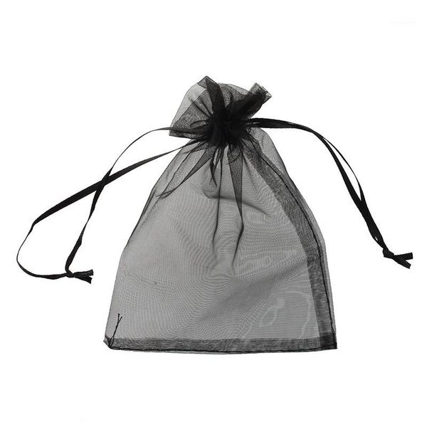 

gift wrap 25 x organza drawstring bag jewellery pouch black 1