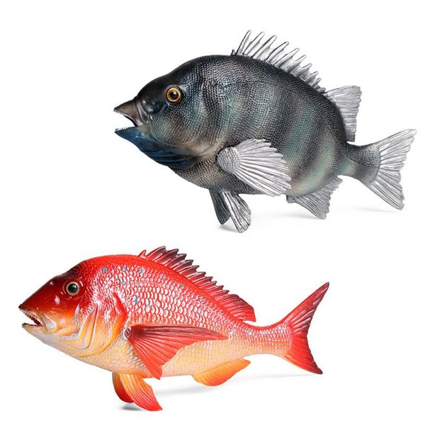 

resin material 3d emulational animal specimen fish model black snapper decoration home ornament poisson ornement pescado adornos, Pink;blue