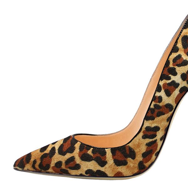 

new fashions of feminine high heels classic leopard thin print wedding party plus size office lady shoes c011c yxj1, Black