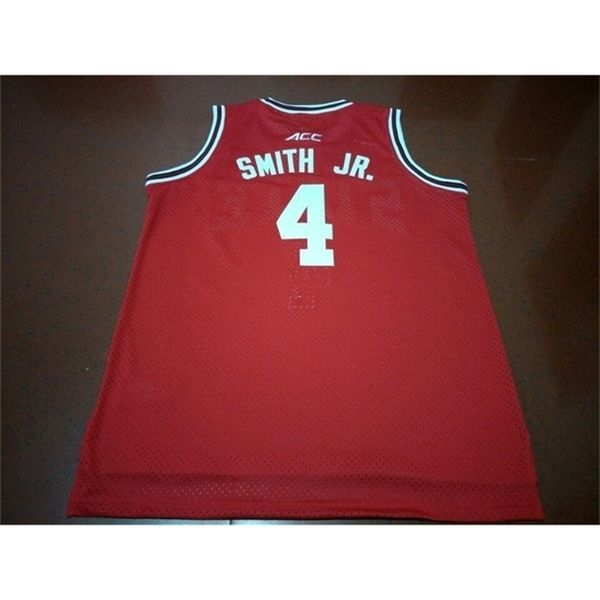 

vintage 121 red white #4 dennis smith jr.nc state college jersey size s-4xl or custom any name or number jersey, Black