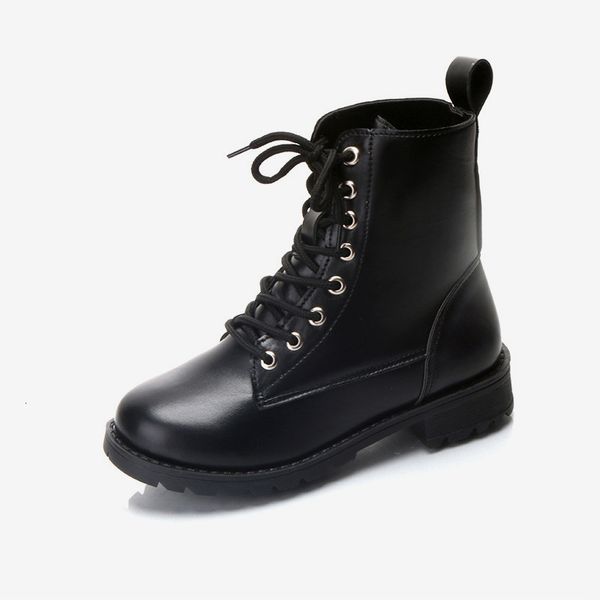 

2021 new women autumn ankle boots ladies lace up fashion punk motorcycle shoes thick middle heels plus size 1 6krn, Black
