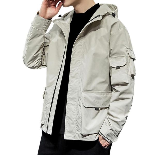 

men's autumn pure color hoodie zipper jacket casual fashion plus size coathooded thickened warm men winter outwear#y1, Black;brown