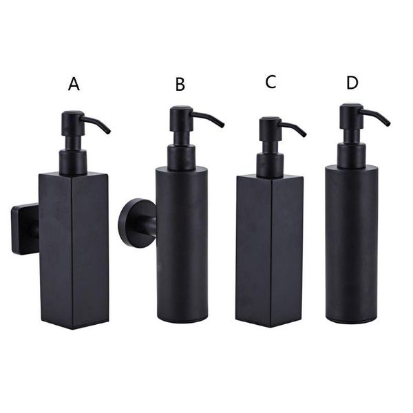 

200ml wall mounted shower bottle pump stainless steel shampoo dispenser black