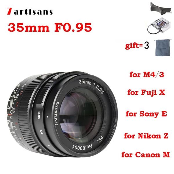 

7artisans 35mm camera lens f0.95 aps-c for nikon z olympus m4/3 fuji xf x canon ef-m eos-m sony e mount apsc lens