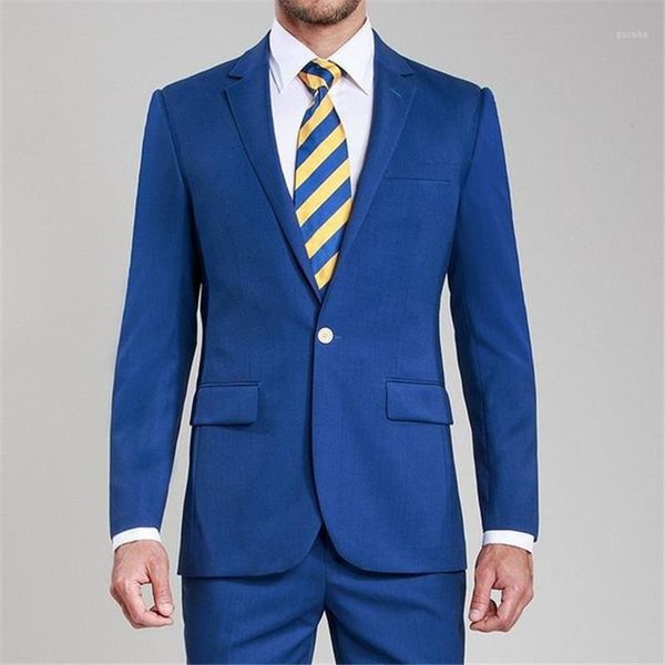 

royal blue tuxedos masculino mens suit grooms slim fit for wedding suits notch lapel 2 pieces fashion jacket pants design1, White;black
