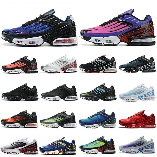 

laser blue mens tn 3 turned running shoes hyper violet tn plus 3 iii triple black silver sunset womens trainers sneakers chaussures 36-45