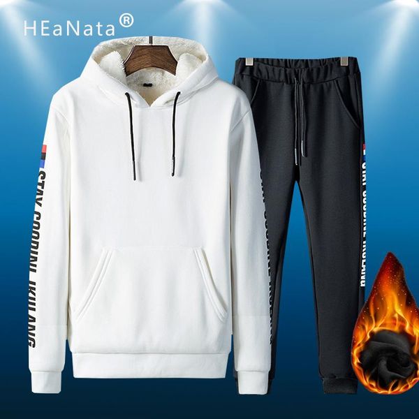 

men's sport running sets hoodies pants autumn winter hooded sweatshirt sweatpants men set hoodie gym hip hop printing pullover, Black;blue