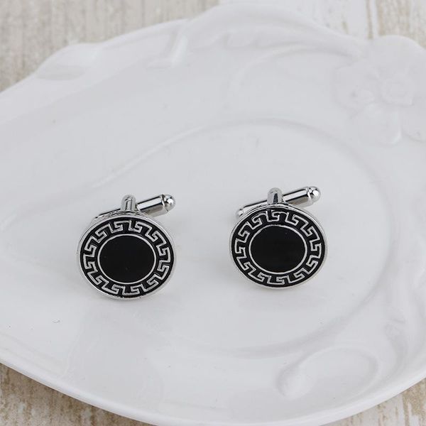 

new men's cufflinks fashion round french shirt cufflinks accessories wholesale europe and the united states popular jewelry business gi, Silver