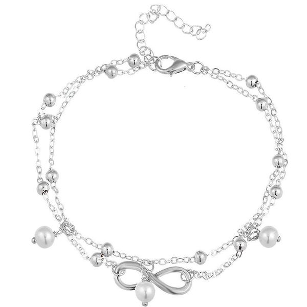 

new summer vintage foot jewelry 8 chain simulated-pearl anklets women gold color fashion ankle bracelet for leg beach jlllcs, Red;blue