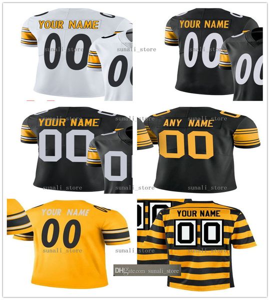 

stitched new men women kids 7 ben roethlisberger 90 t.j. watt 19 juju smith-schuster 78 alejandro villanueva jersey stitched, Black;red