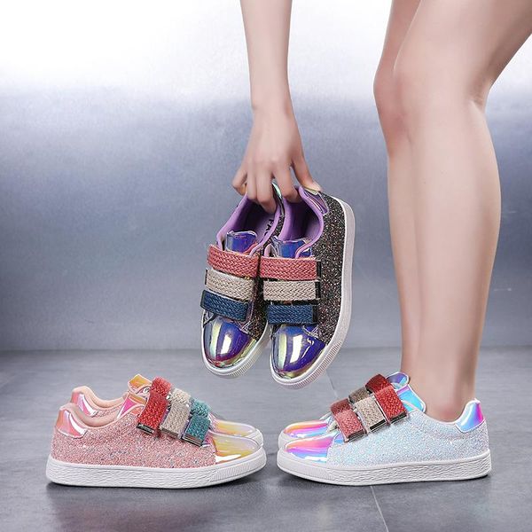 

2020 new arrival fashion sneakers women bling flats shoes trainers ladies walking shoes woman gold glitter ladies, Black