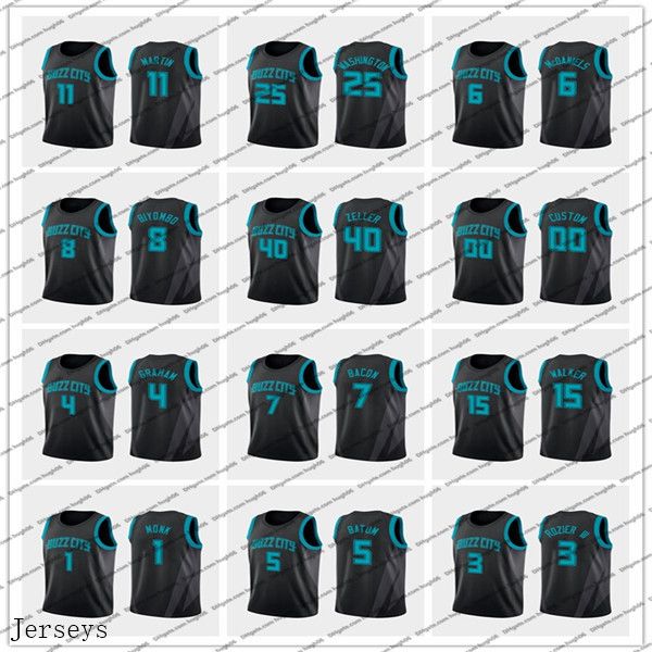 

шершельники шарлотта мартин уокер 1 монах 8 biyombo 5 batum men black basketball jerseys cody kemba malik bismack city jersey