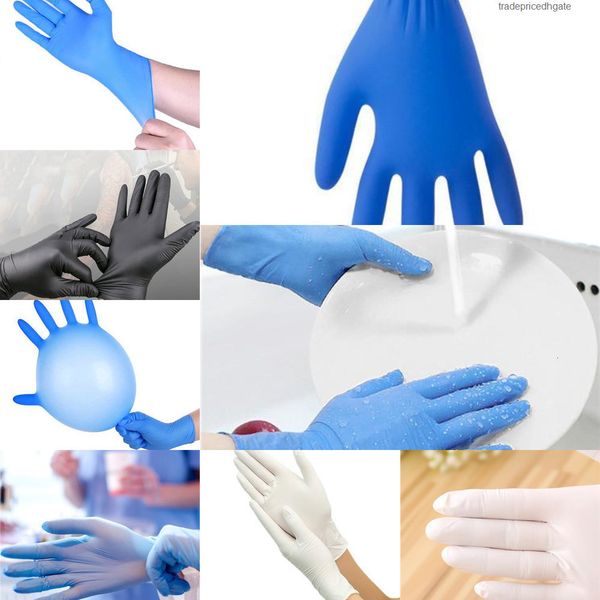 

latex gloves service 100pcs/pack home disposable nitrile dishwashing catering hygiene kitchen g tezj