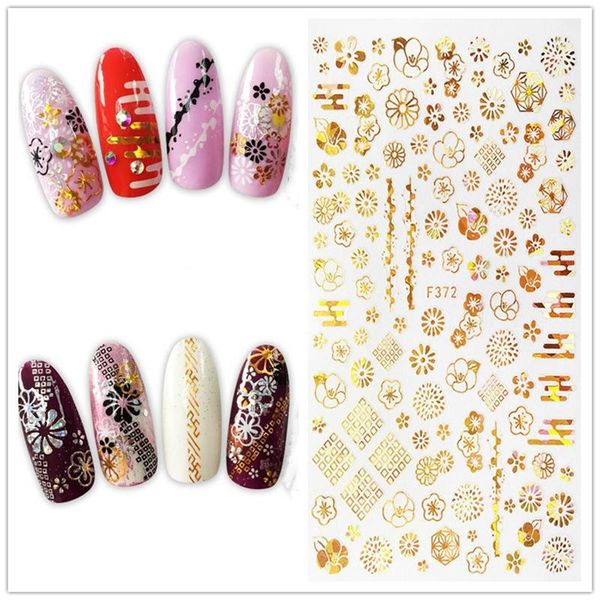 

stickers & decals 1pcs 3d gold silver nail art sticker star moon starry designs adhesive transfer sliders manicure decoration diy, Black