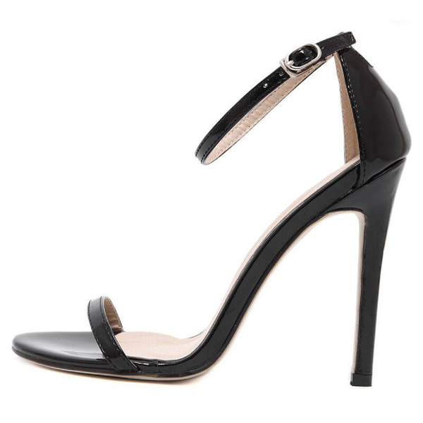 

summer large size soft female sandals with buckle lady's party stiletto solid color high heels women's shoes dress spring1, Black