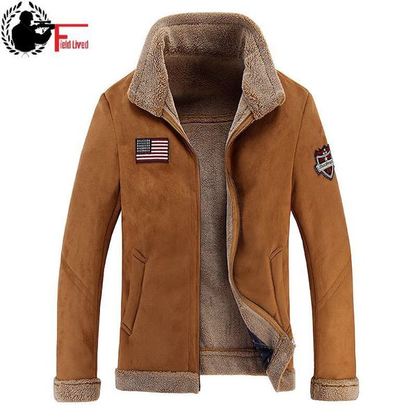 

men windbreaker coat winter male fur coat men jacket velvet thick fleece slim fit jacket warm stand collar cardigan outwear 201104, Black;brown