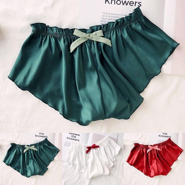 

2s#silk satin flowers floral lace pajamas underwear women shorts s-xxxl solid seamless women briefs1, Black;pink