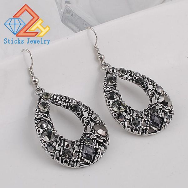 

new bohemian fashion earrings teardrop-shaped earrings pierced retro fashion ing, Silver