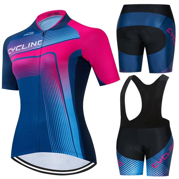

racing sets 2021 women summer riding set short sleeve cycling jersey bicycle road mtb bike shirts outdoor sports ropa ciclismo clothing, Black;blue