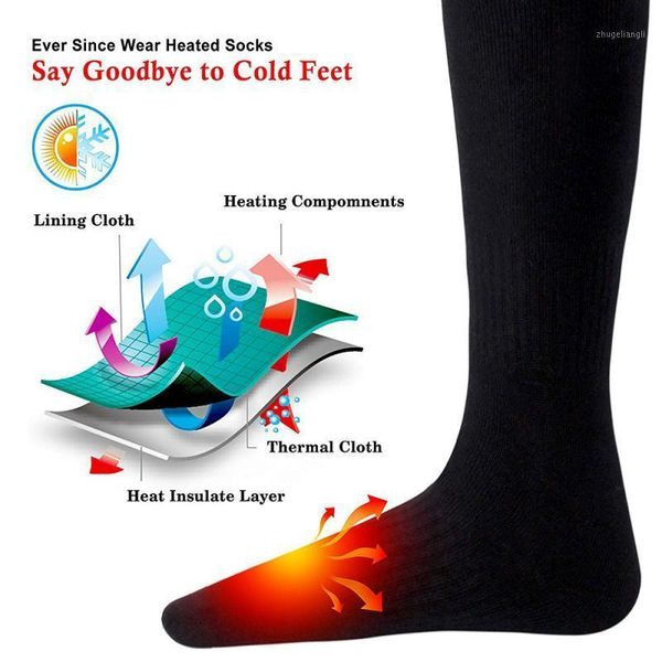 

3 oclors 3.7v warmer socks electric heated socks for women men winter cycling outdoor skiing cycling sport warm pastes1, Black
