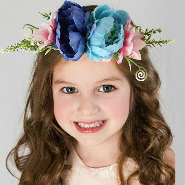 

hair accessories baby cute toddler kids girls rose flowers hairband boutique elastic headwearsweet pincess for 30se06, Slivery;white