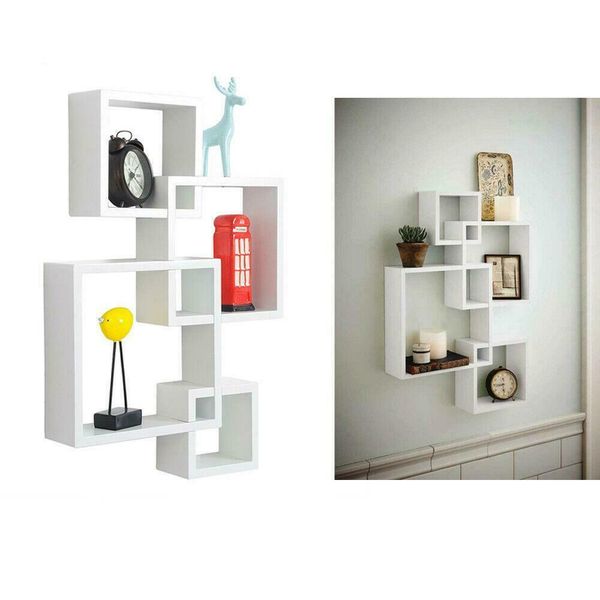 

wood wall shelves display floating storage organizer funiture home decoration us