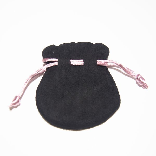 Черный бархатный мешок сумка розовый шнур подходит для пандоры шарм шарнировки ожерелье серьги кольца кулон ювелирные изделия упаковка ручной работы новое прибытие