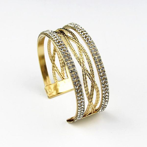 

classic design cross semicircle bangle for women full crystal stainless steel gold color jewelry wholesale gifts, Black