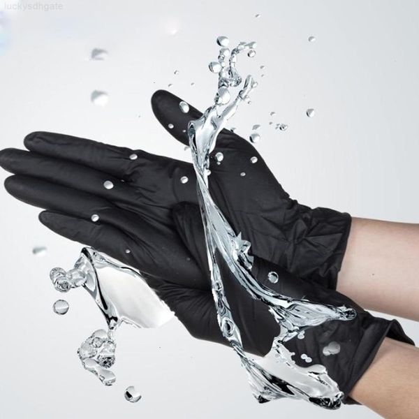 

powder large nitrile extra black protective disposable food grade safety gloves for tattoo supply fast shipping 4m0