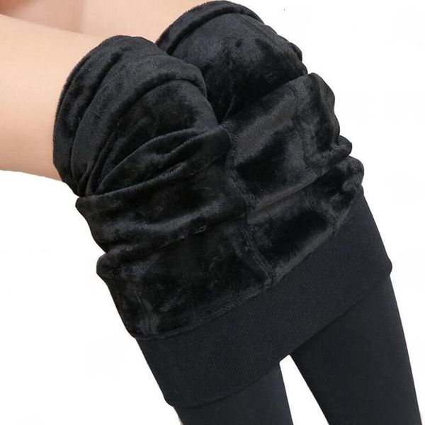 

winter leggings knitting velvet casual legging new high elastic thicken warm black pants skinny pants for women leggings, Black;white