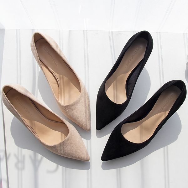 

vero bombas feminino festa simples apontou rasa sapatos de salto alto mulher escritrio menina tamanho ktec, Black