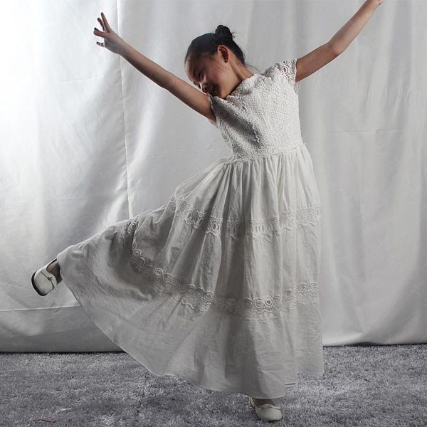 

girl's dresses fg84 real pictures cap sleeves cotton fabric boho keyhole backless vestido girls dress flower girl, Red;yellow