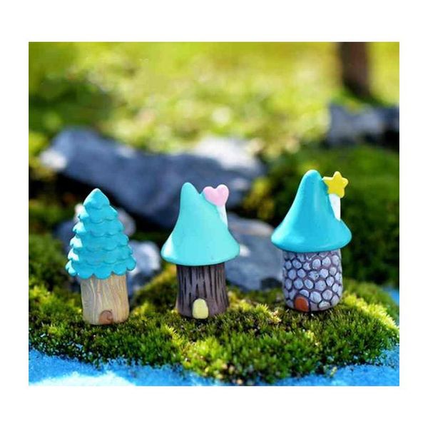 

miniature cartoon tree house bonsai accessories ecological bottle diy material moss terrarium micro landscape ornaments fairy garden