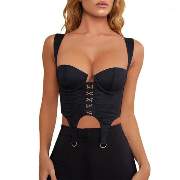 

ladies sleeveless t-shirt tight-fitting design lace-up decorative vest1, Red;black