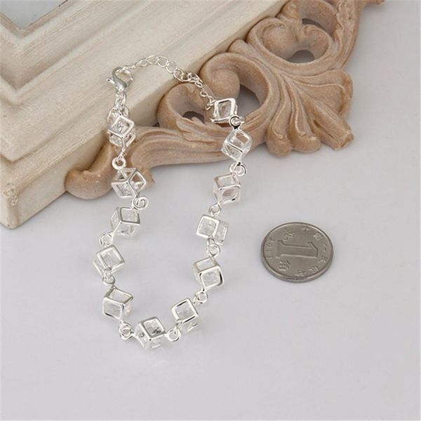 

silver color classic cz white crystal lattice nice women lady bracelets new fashion jewelry christmas gifts h sqclcx, Black